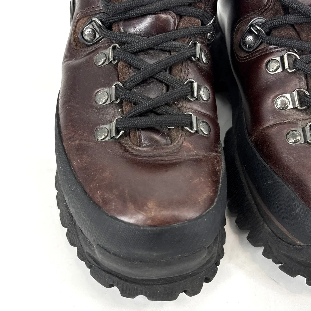 Vintage Skechers Shoes Men 7 Women 8.5 Oxblood Brown Leather Platform Y2K Chunky